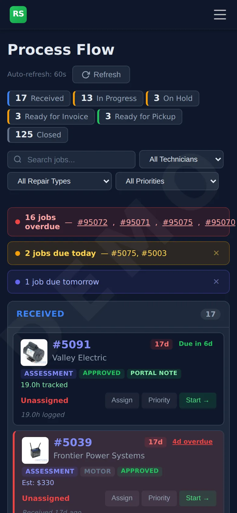 Process Flow on Mobile